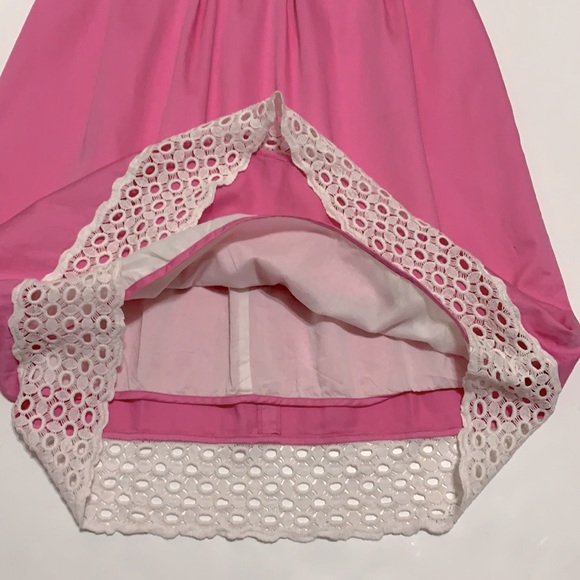 Lilly Pulitzer Dress Strapless Pink and White Appliqué Size 6 - Picture 5 of 12